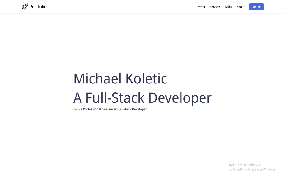 Portfolio in HTML CSS JavaScript